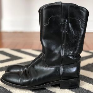 Justin Roper Boot - Black Leather